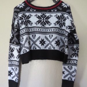 Black and white crop sweater